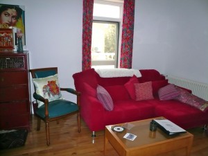 Aside from being our TV room, this is also known as the "Red Room."  