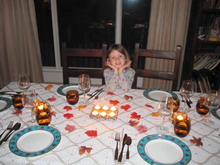 Gigi set the table. She did such a great job making it look special.