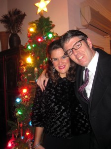Here we are in front of our tree.