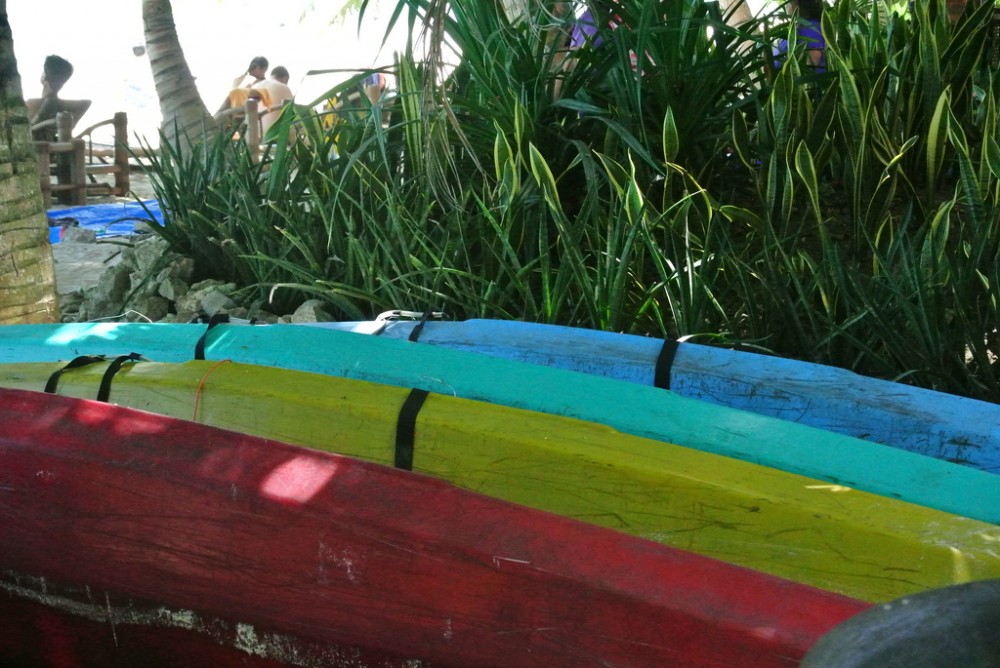 Each day, we'd see these colorful boats right out our door.