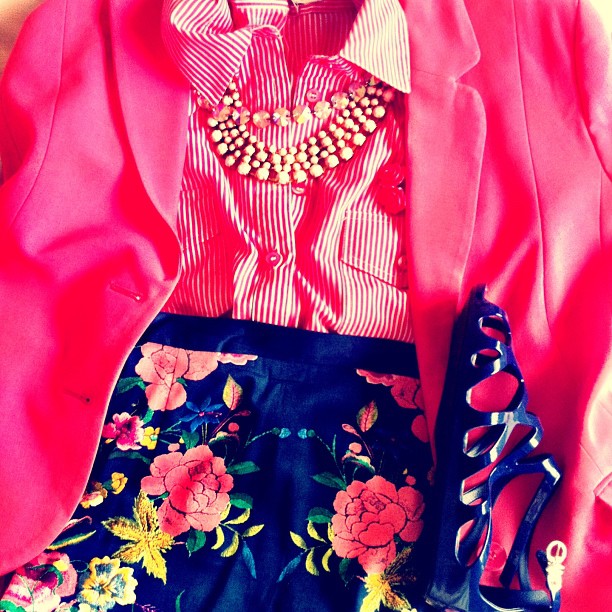 Pink, Stripes, Baubles, and Flowers