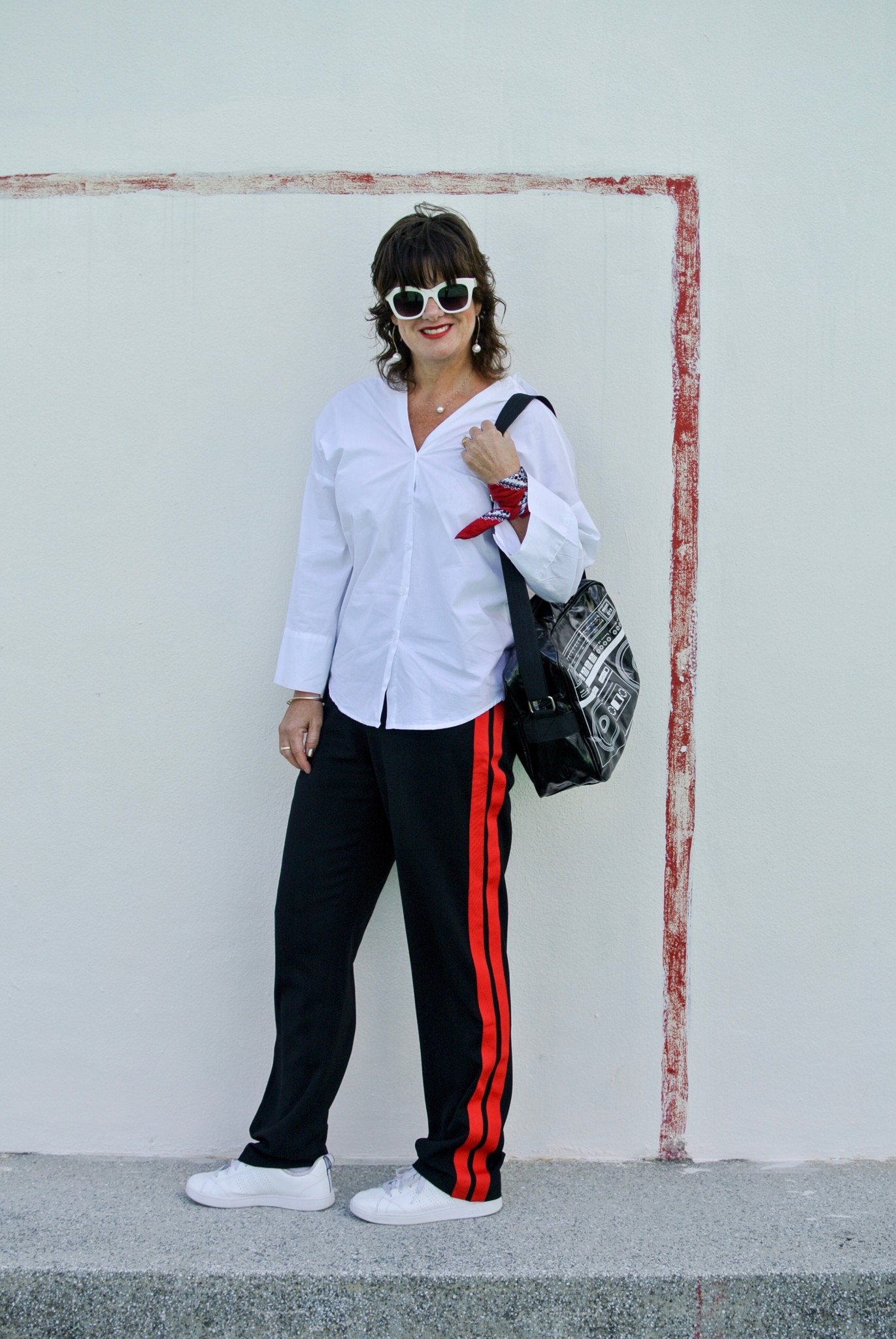 zara red striped pants